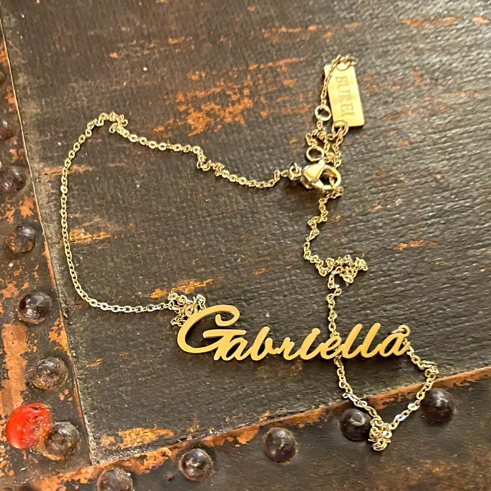 Burei Gold Gabriella Name Necklace with Case